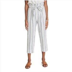 Madewell Striped Ankle Pants in Blue and White